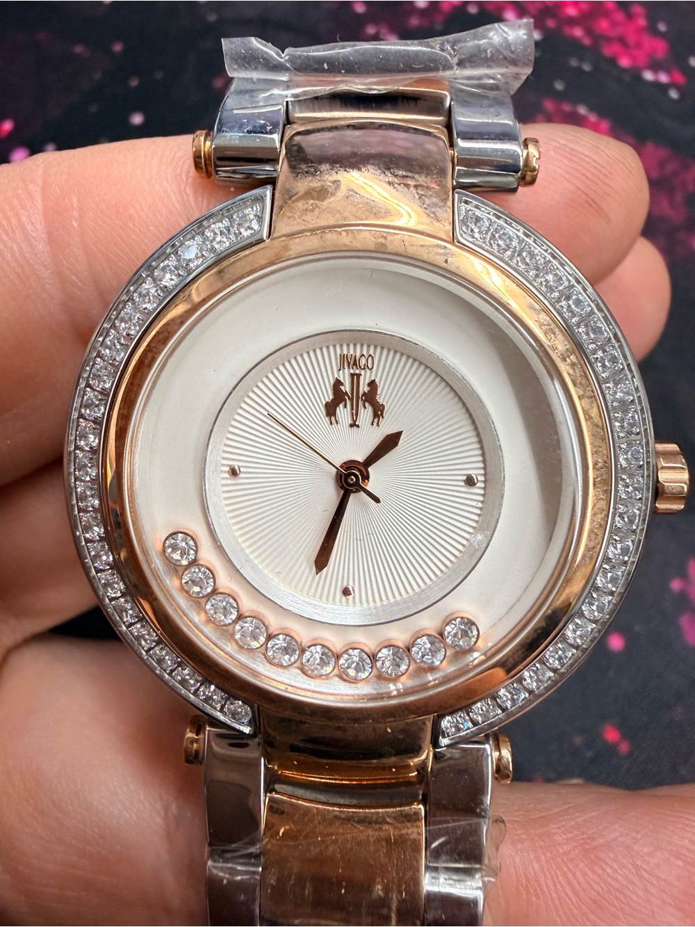 NWOT Jivago Women's JV617 Celebrate Crystal Two-tone Stainless Steel Watch - Picture 1 of 13
